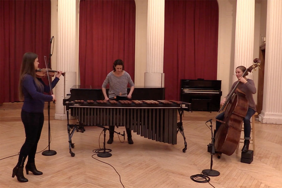 Image of music trio with instruments