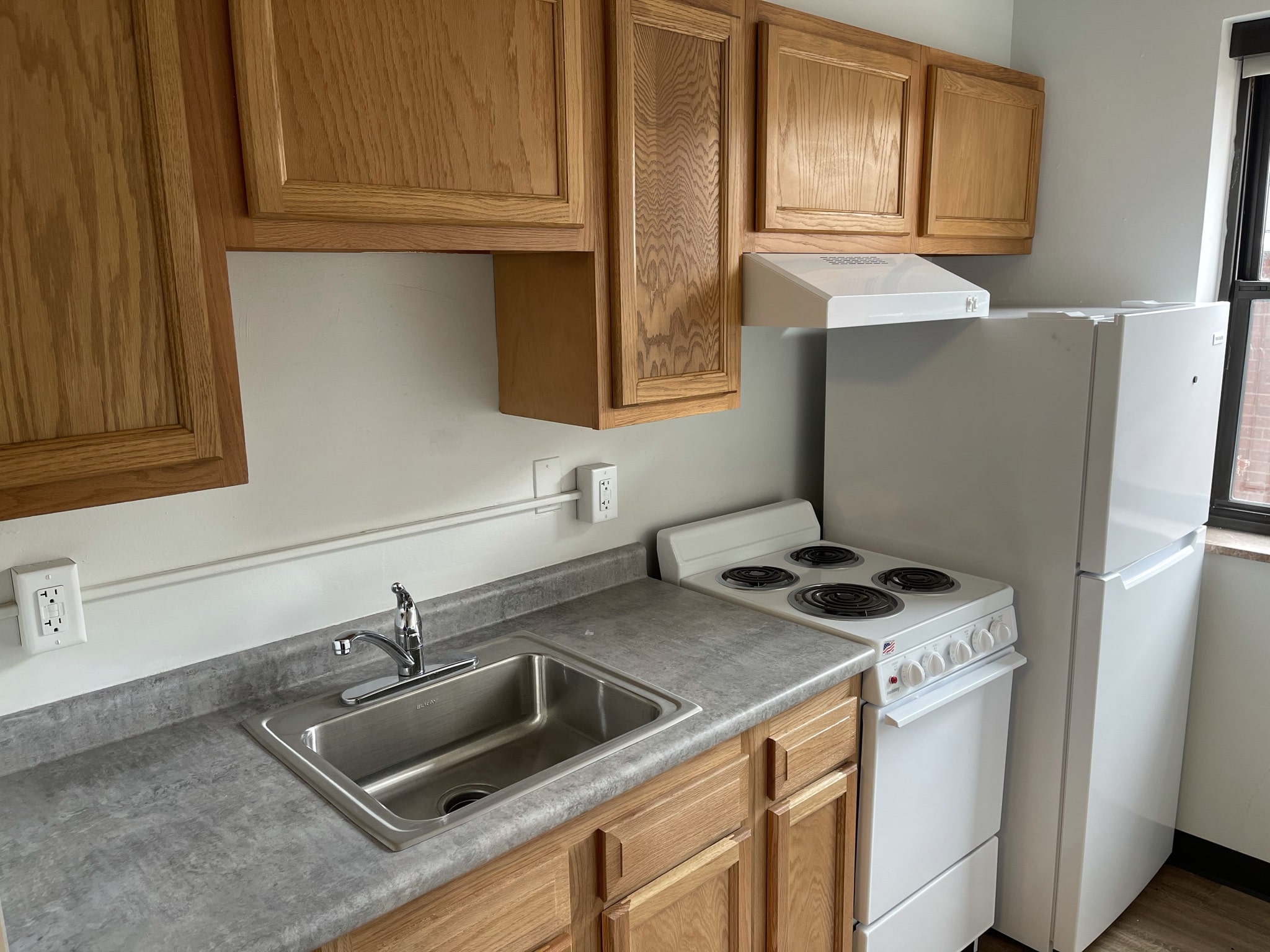 Fifth Neville One bedroom apartment double kitchen - sink, stove, refrigerator and overhead cabinets