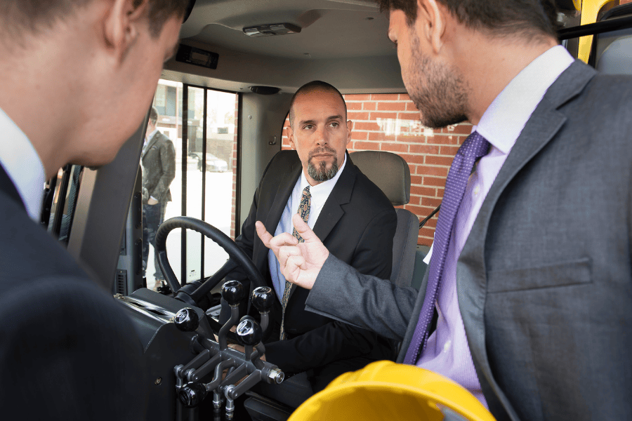 Group project members working on Volvo construction project