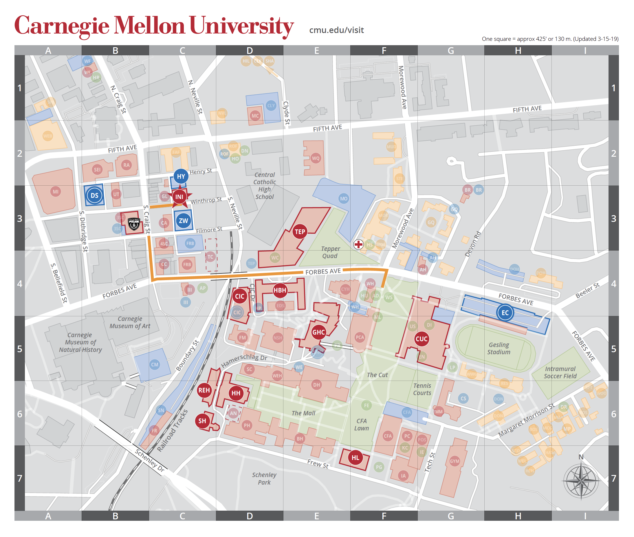 carnegie mellon campus map