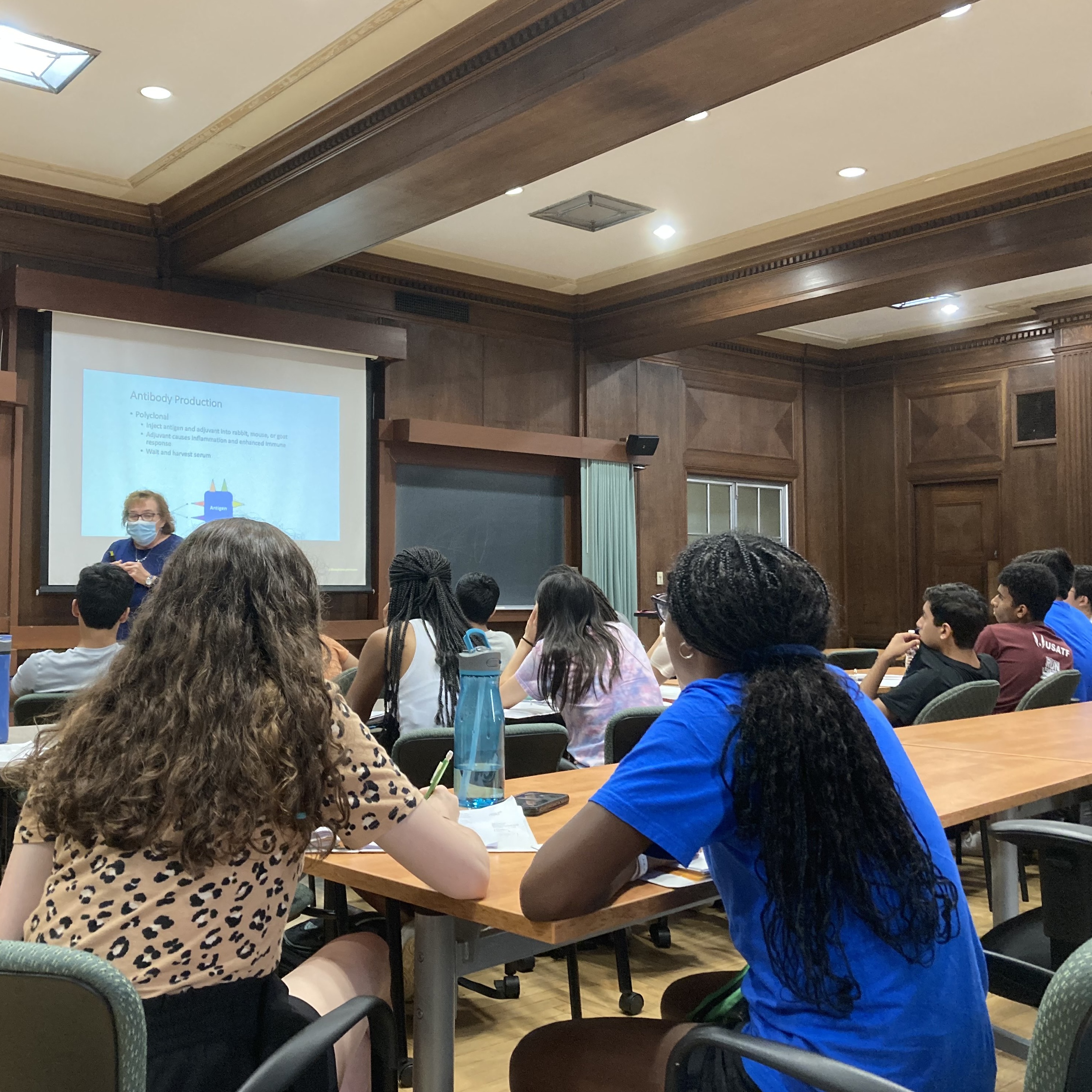 Students learning in a classroom