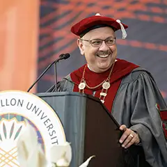 Farnam Jahanian in regalia.