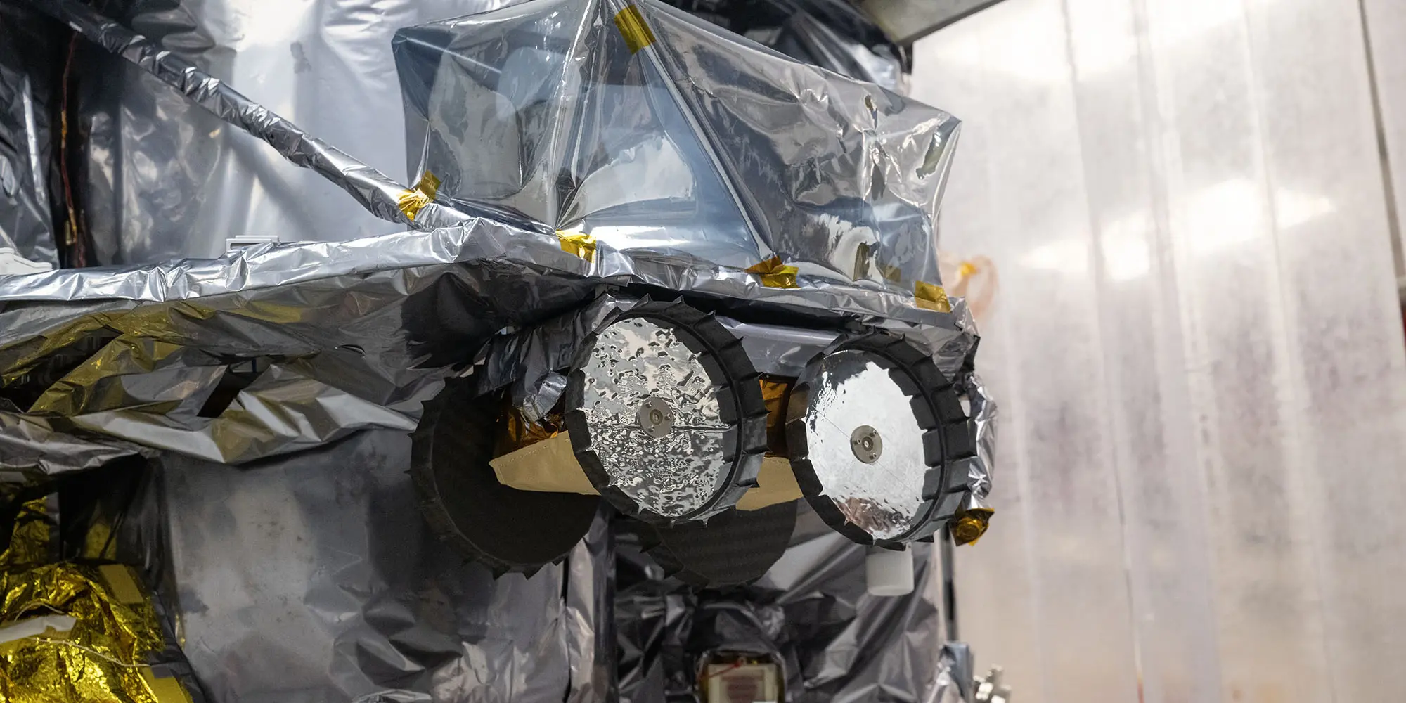 CMU’s Iris rover sits secured to the Peregrine Lunar Lander inside a clean room at Astrobotic’s headquarters in Pittsburgh.