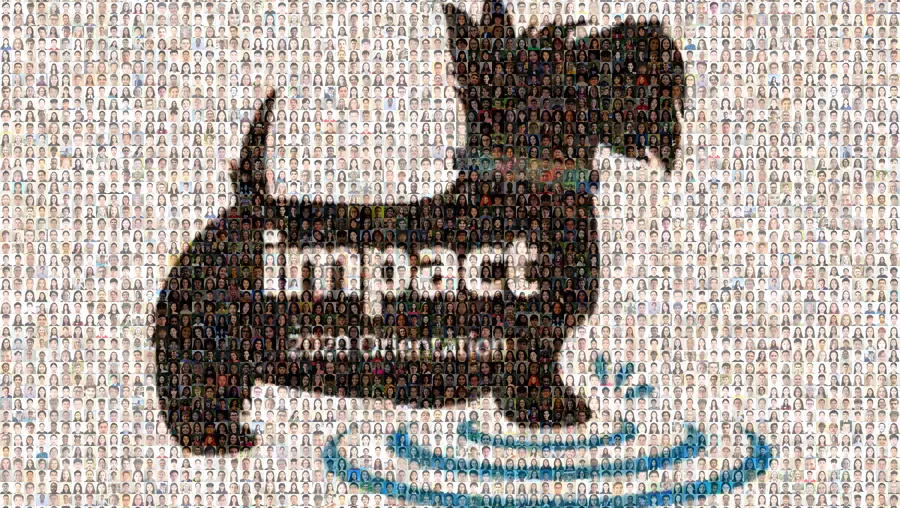 A mosaic of the faces from Orientation 2020.