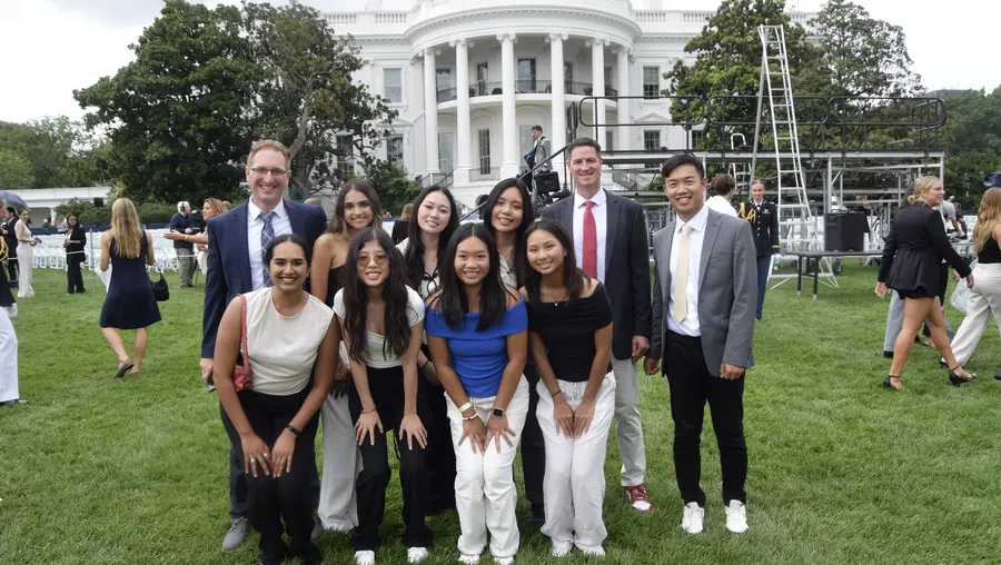 The CMU women's golf team at the White House.