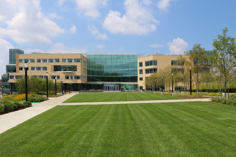Image of lawn in front of the Tepper Quad