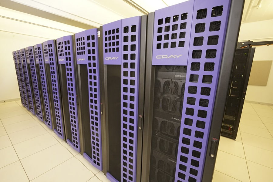 A photo of a computer cluster