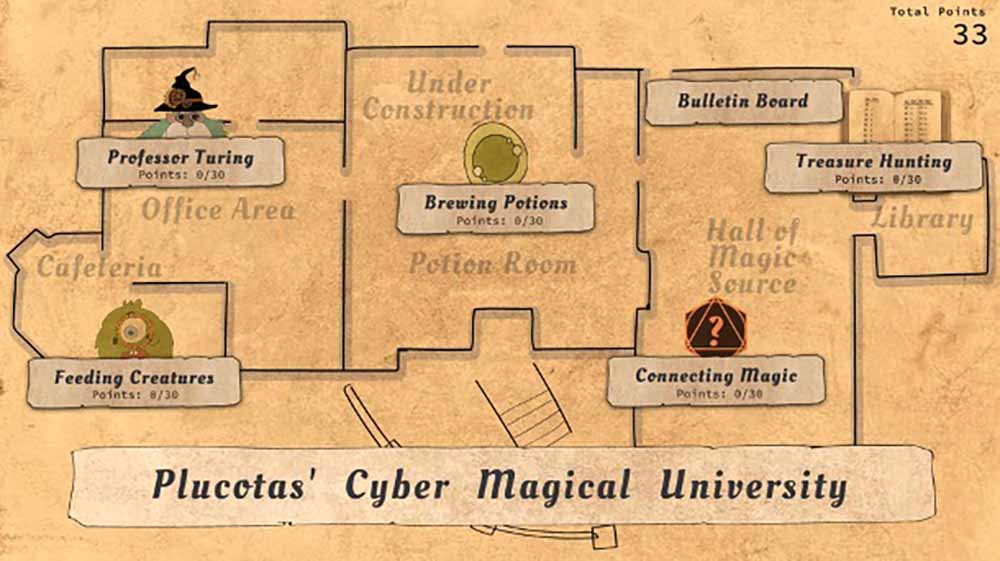 Map of a school building with room labels