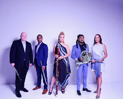 Image of the five members of Imani Winds