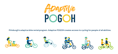 Event poster with text adaptive pogoh pittsburgh's adaptive bike rental program adaptive pogoh creates access to cycling for people of all abilities