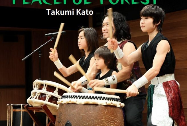 Image of taiko drumming family